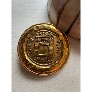Chanel 31 Rue Cambon Brooch 80's 24k gold plated